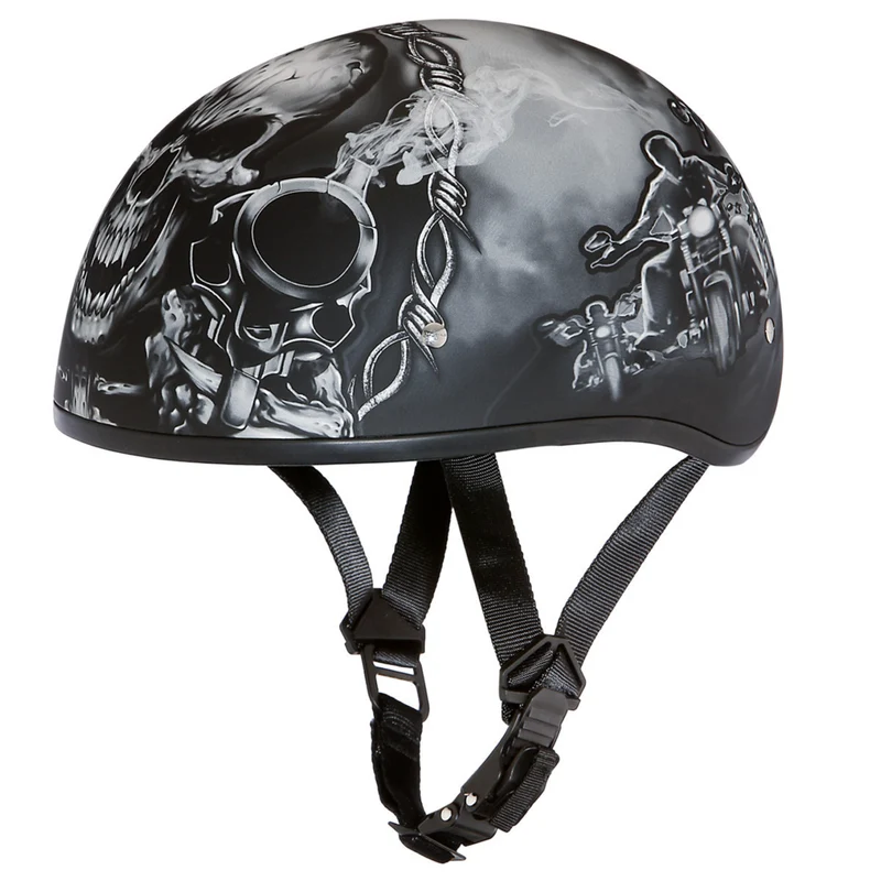 Daytona Skull Cap Guns Half Face Motorcycle Helmet