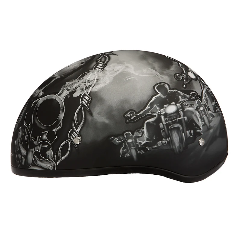 Daytona Skull Cap Guns Half Face Motorcycle Helmet