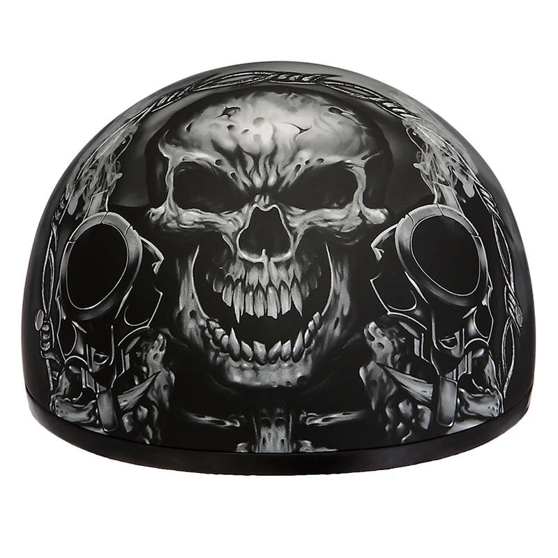 Daytona Skull Cap Guns Half Face Motorcycle Helmet