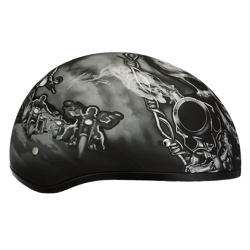 Daytona Skull Cap Guns Half Face Motorcycle Helmet