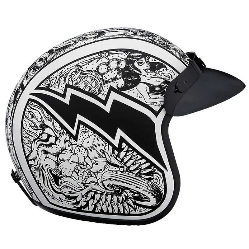 Daytona Cruiser Graffiti Open Face Motorcycle Helmet