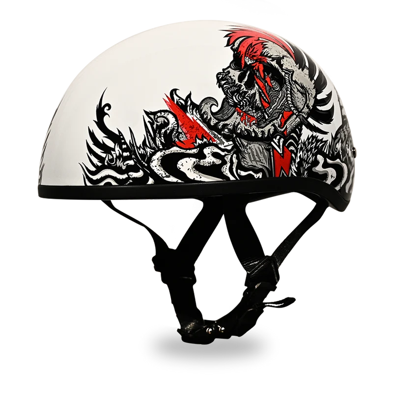 Daytona Skull Cap Rockin Reaper Half Face Motorcycle Helmet