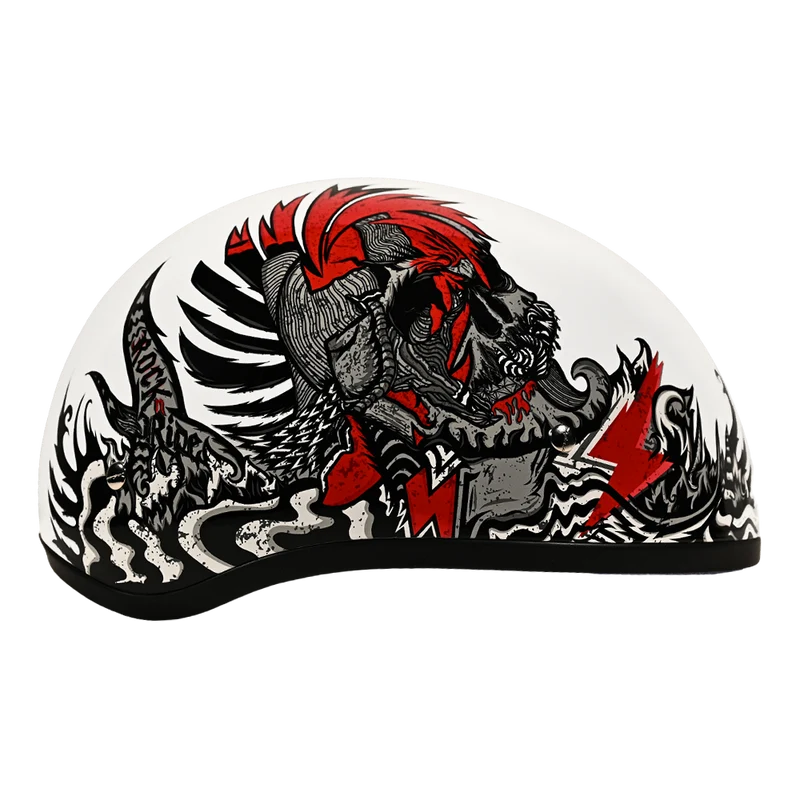 Daytona Skull Cap Rockin Reaper Half Face Motorcycle Helmet