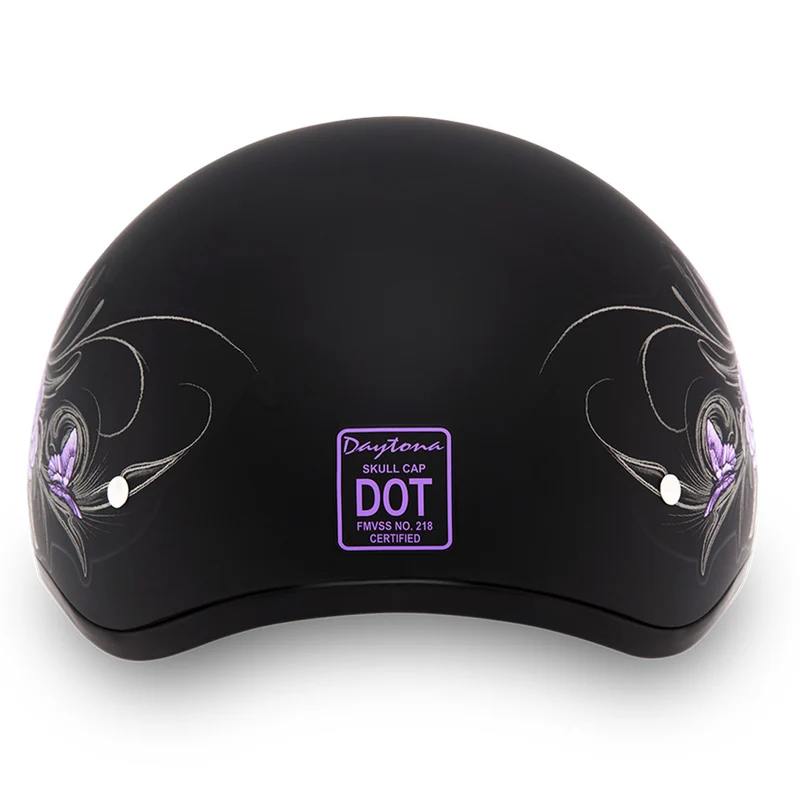 Daytona Women's Skull Cap Wild At Heart Half Face Motorcycle Helmet