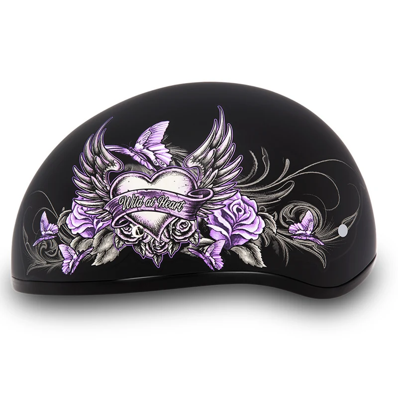 Daytona Women's Skull Cap Wild At Heart Half Face Motorcycle Helmet