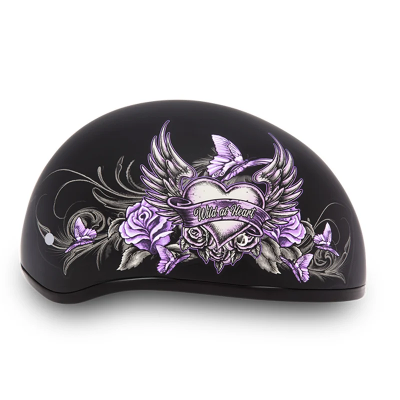 Daytona Women's Skull Cap Wild At Heart Half Face Motorcycle Helmet