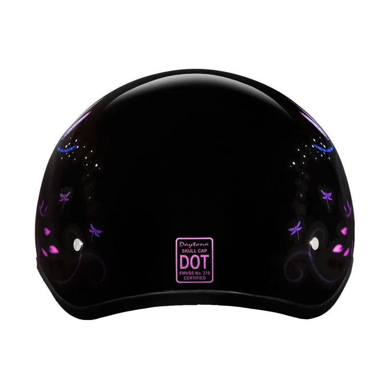 Daytona Women's Skull Cap Dragonfly Half Helmet