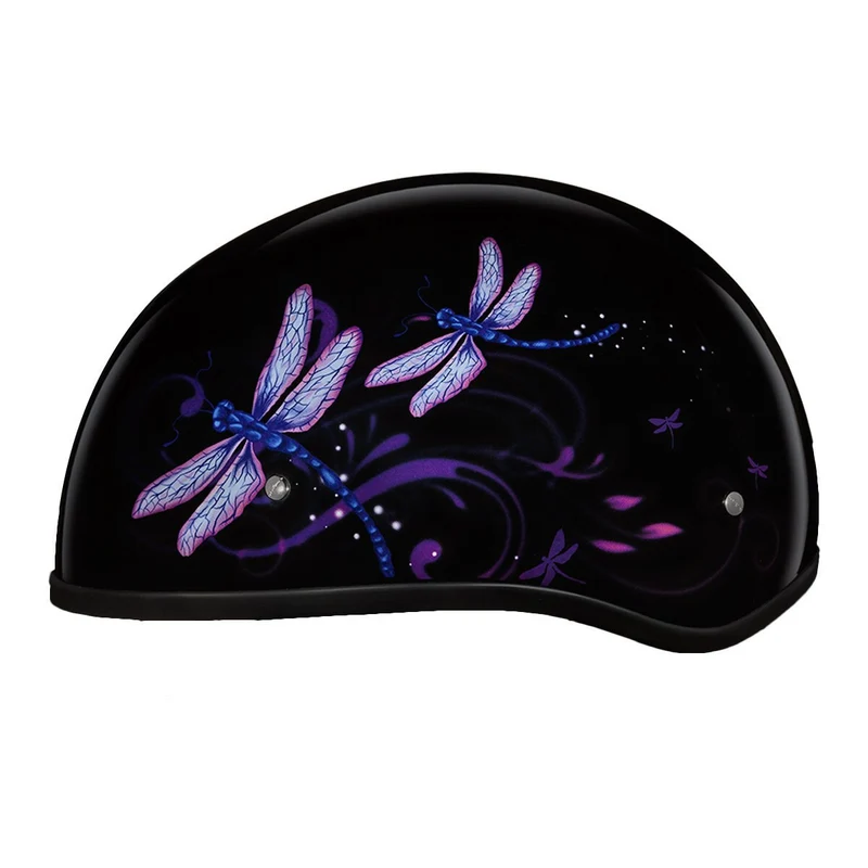 Daytona Women's Skull Cap Dragonfly Half Helmet