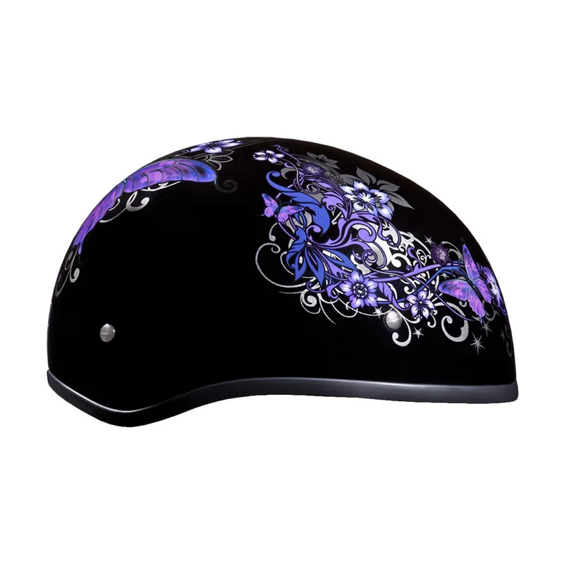 Daytona Women's Skull Cap Butterfly Half Helmet