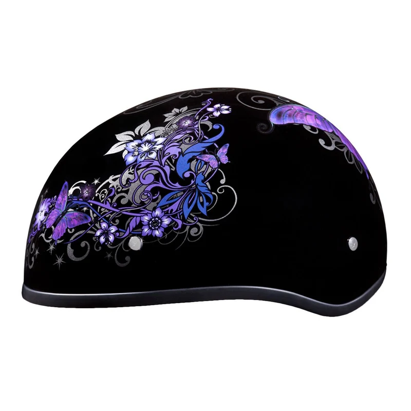 Daytona Women's Skull Cap Butterfly Half Helmet