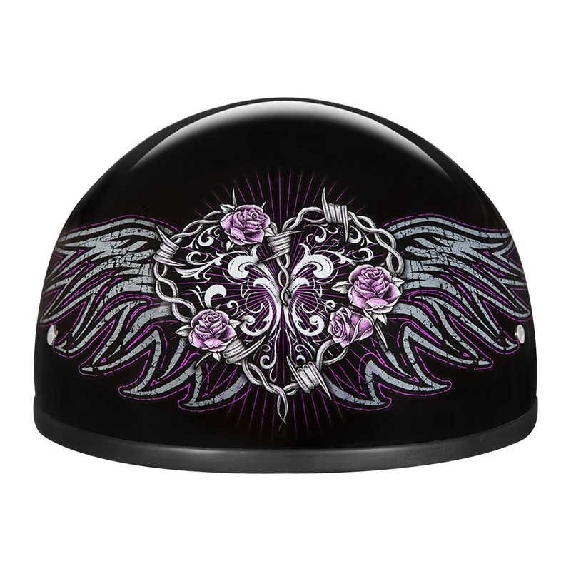 Daytona Women's Skull Cap Barbed Wire Heart Half Helmet