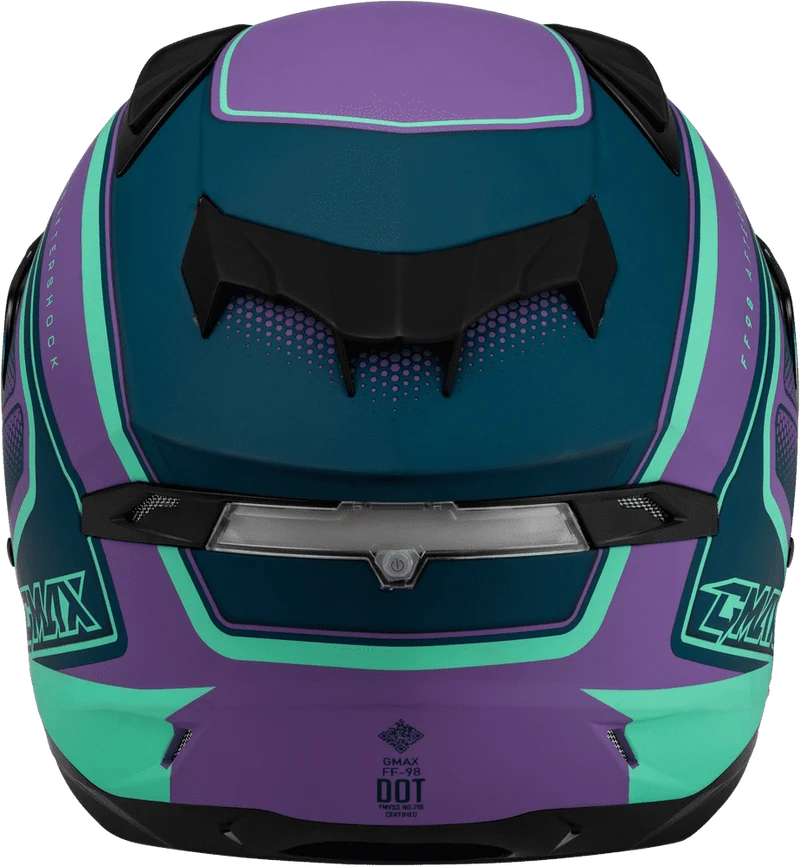 Gmax FF-98 Aftershock Purple Blue Full Face Motorcycle Helmet