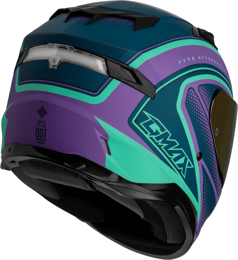 Gmax FF-98 Aftershock Purple Blue Full Face Motorcycle Helmet