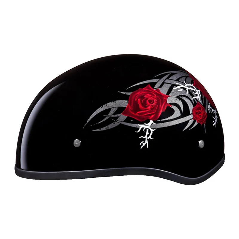 Daytona Skull Cap Rose Half Helmet