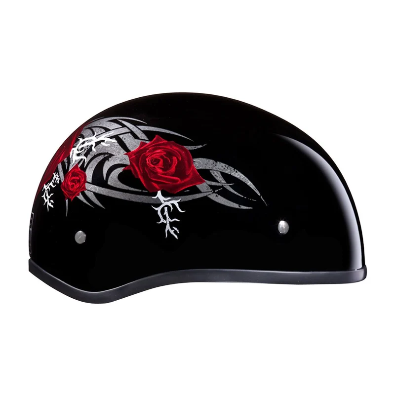 Daytona Skull Cap Rose Half Helmet