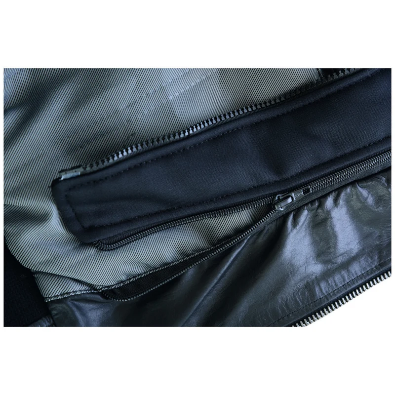 Vance Leather Mens Sven Bomber Black Waxed Premium Cowhide Motorcycle Leather Jacket with Removeable Hood