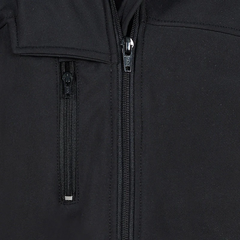 Vance Black Waterproof Lightweight Zipper Front Soft Shell Jacket