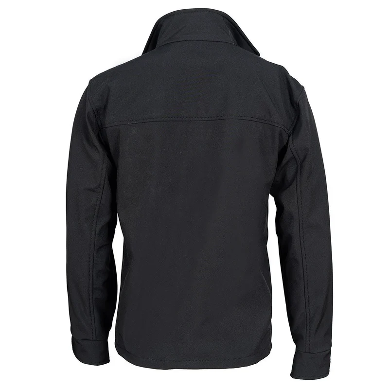 Vance Black Waterproof Lightweight Zipper Front Soft Shell Jacket