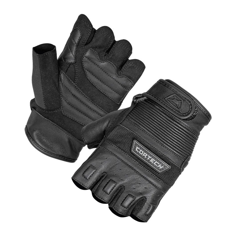 Cortech Flip Off Fingerless Leather Motorcycle Gloves
