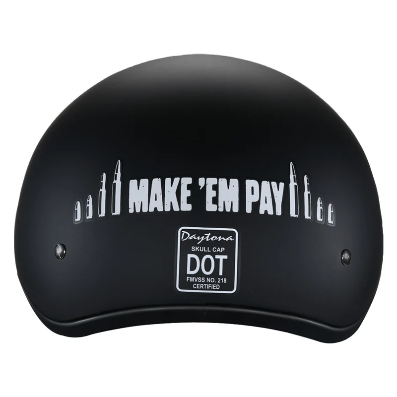 Daytona Skull Cap Make 'Em Pay Half Helmet