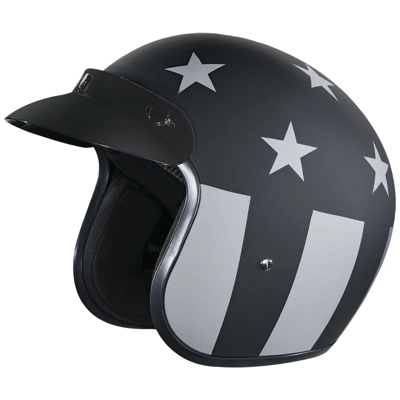 Daytona Cruiser Captain America Stealth Open Face Motorcycle Helmet