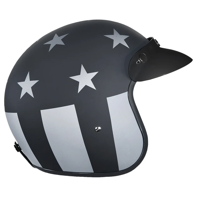 Daytona Cruiser Captain America Stealth Open Face Motorcycle Helmet