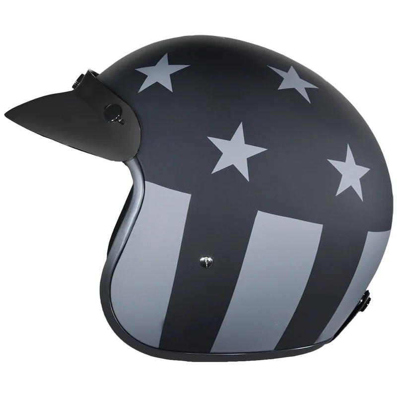 Daytona Cruiser Captain America Stealth Open Face Motorcycle Helmet