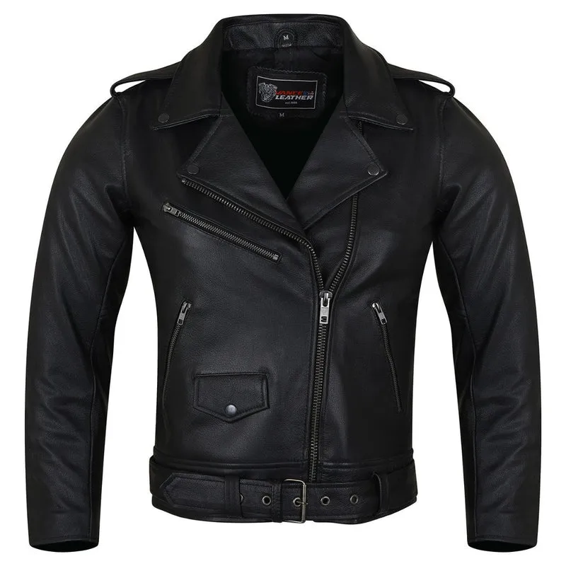 Vance Leather Ladies Premium Goatskin Classic Motorcycle Leather Jacket