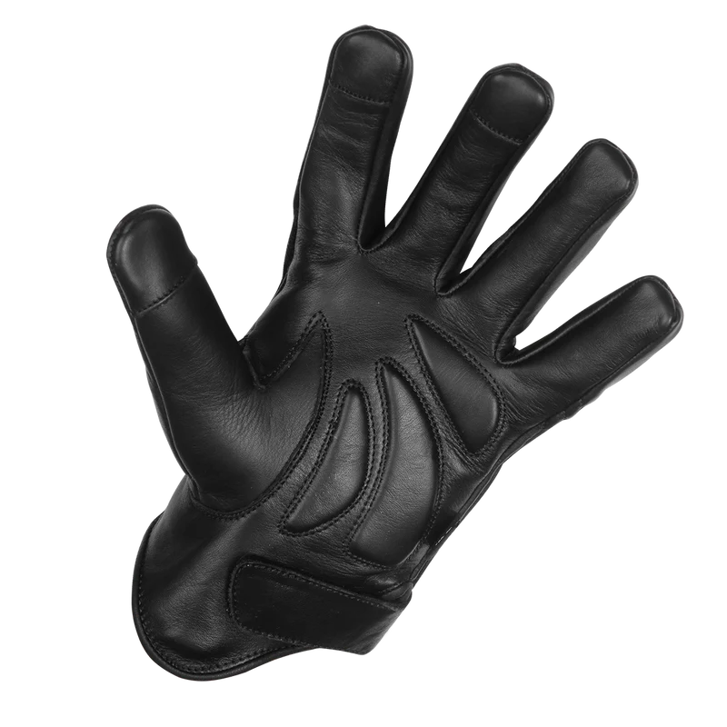 Vance Leather Premium Leather Motorcycle Glove, Riding Gloves with Reflective Skull Design, Gel Palm & Touchscreen Capability