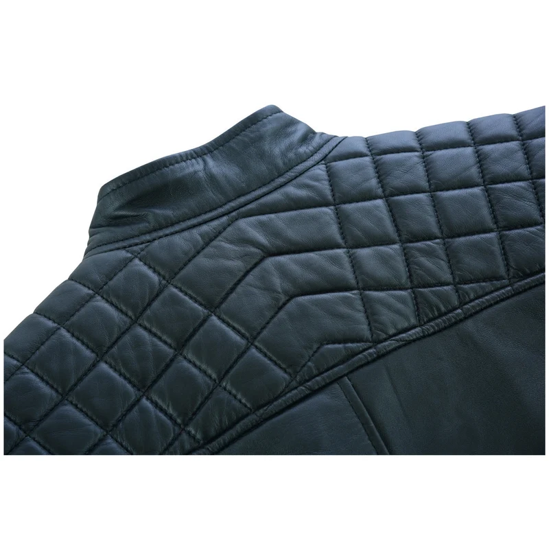 Mens Cafe Racer Gatsby Black Waxed Lambskin Motorcycle Leather Jacket | Team motorcycle