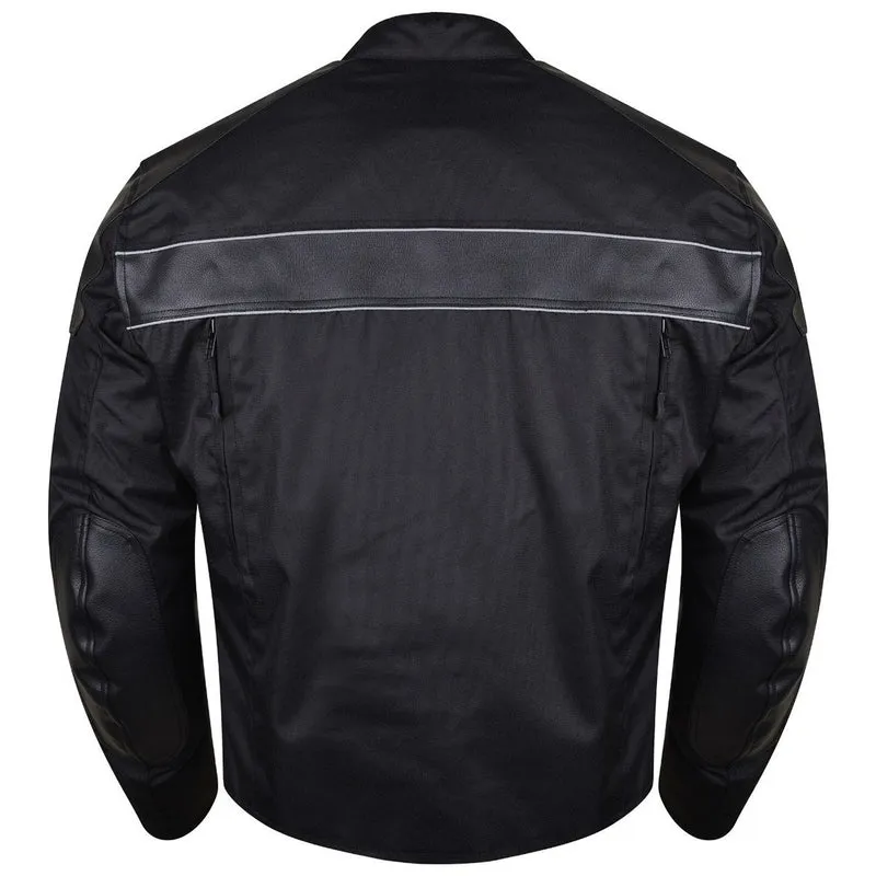 Vance Mens Textile Motorcycle Jacket Motorbike Biker Riding Jacket Breathable with CE Armor