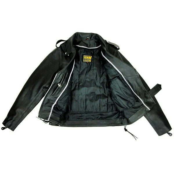 Jafrum Women's Black Classic Leather Lady Biker Motorcycle Jacket