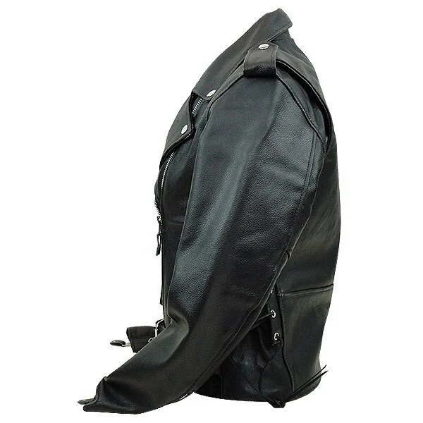 Jafrum Women's Black Classic Leather Lady Biker Motorcycle Jacket
