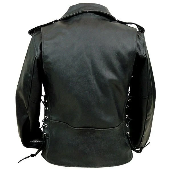 Jafrum Women's Black Classic Leather Lady Biker Motorcycle Jacket